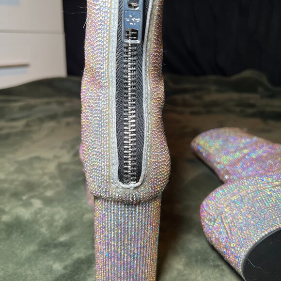 70's Platform Rhinestoned Crystal Boots - Picture 2 of 5